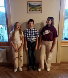 Corina, Jonas und Melanie (v.l.n.r.) Alexis war in den Ferien, (Foto folgt ;-)